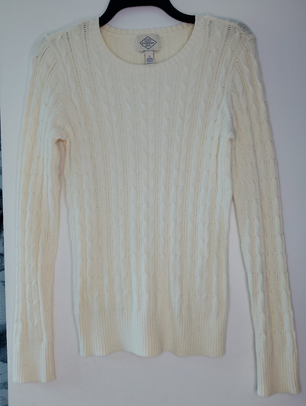 St. Johns Bay Cable Sweater Cream